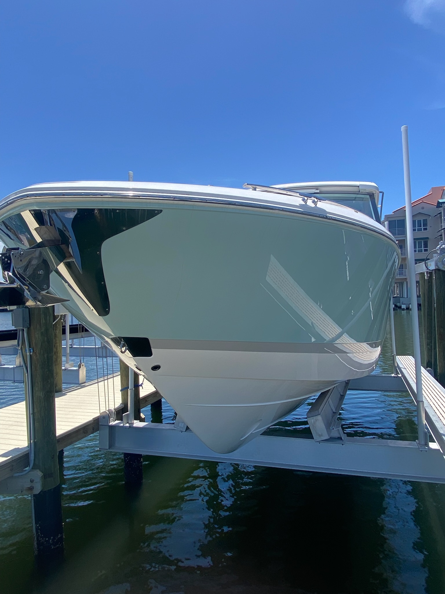 Complete boat makeover and "Boat Soaps" Program project in Naples FL showing full transformation from neglected to pristine condition